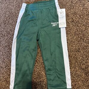 Reebok Green Joggers with White Side Stripes - Kids